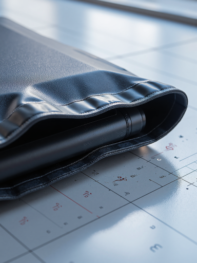 环境监测资质证书，蓝色封皮，银色字体，显示监测范围和有效期，背景为白色桌面